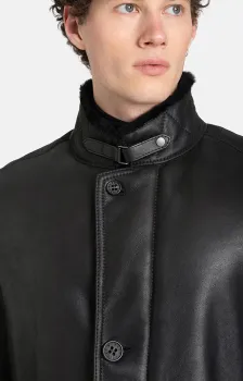 Antony Kurzmantel Lammfellvelour, dunkelblau